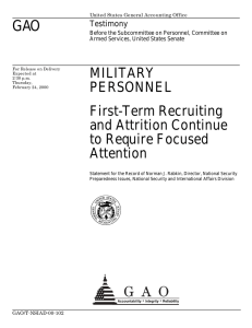 GAO MILITARY PERSONNEL First-Term Recruiting