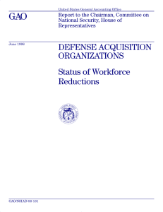 GAO DEFENSE ACQUISITION ORGANIZATIONS Status of Workforce