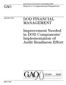 GAO DOD FINANCIAL MANAGEMENT Improvement Needed
