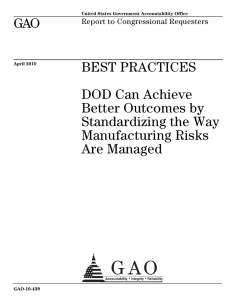 GAO BEST PRACTICES DOD Can Achieve Better Outcomes by