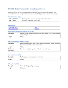 BM3005 - Initial Financial Aid Check Request Screen