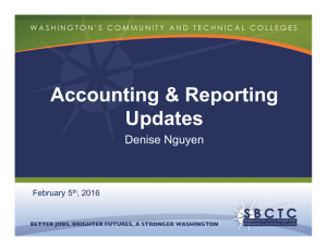 Accounting &amp; Reporting Updates Denise Nguyen February 5
