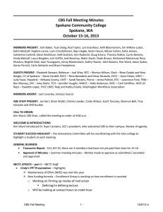 CBS Fall Meeting Minutes Spokane Community College Spokane, WA October 15-16, 2015