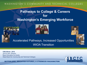 Pathways to College &amp; Careers for Washington’s Emerging Workforce