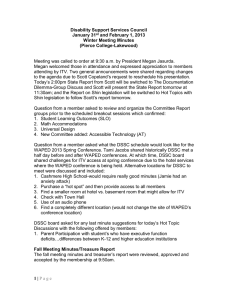 Disability Support Services Council January 31 and February 1, 2013 Winter Meeting Minutes