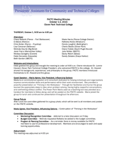 PACTC Meeting Minutes October 1-2, 2015 Clover Park Technical College
