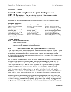 Research and Planning Commission (RPC) Meeting Minutes 2014 Fall Conference -
