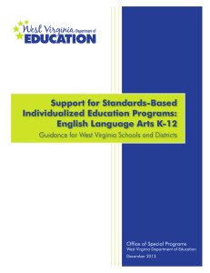 Support for Standards-Based Individualized Education Programs: English Language Arts K-12
