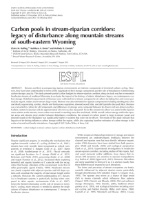 Carbon pools in stream-riparian corridors: legacy of disturbance along mountain streams
