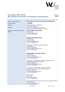 Fact Sheet 2014-2015 WU (Vienna University of Economics and Business)