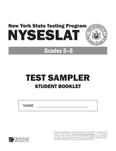 NYSESLAT TEST SAMPLER Grades 5–6 York