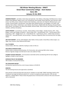 CBS Winter Meeting Minutes - DRAFT Kent, WA January 15-16, 2015
