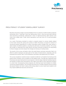 ProLiteracy Student enroLLment Survey