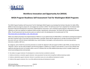 Workforce Innovation and Opportunity Act (WIOA)