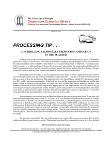 PROCESSING TIP . . . Cooperative Extension Service SALMONELLA IN THE SCALDER