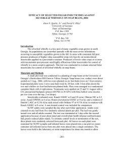 EFFICACY OF SELECTED FOLIAR INSECTICIDES AGAINST Alton N. Sparks, Jr.