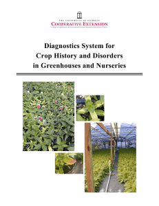 Diagnostics System for Crop History and Disorders in Greenhouses and Nurseries