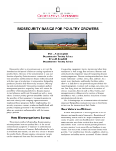 BIOSECURITY BASICS FOR POULTRY GROWERS Dan L. Cunningham Department of Poultry Science