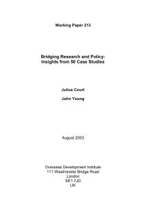 Bridging Research and Policy: Insights from 50 Case Studies  Working Paper 213