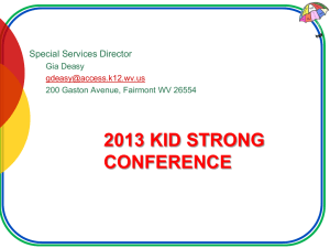 2013 KID STRONG CONFERENCE Special Services Director Gia Deasy