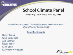 School Climate Panel Panel Participants Nancy Brown Greg Cartwright