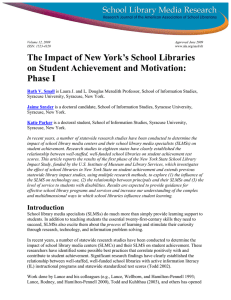 The Impact of New York’s School Libraries Phase I