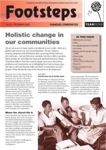 Footsteps Holistic change in our communities CHANGING COMMUNITIES
