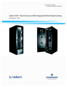 Liebert XDK Rack Enclosure With Integrated Water-Based Cooling User Manual–17kW Precision Cooling