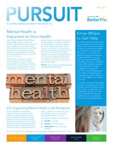 PURSUIT Mental Health is Important to Your Health Know Where