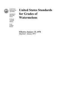 United States Standards for Grades of Watermelons