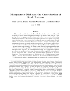 Idiosyncratic Risk and the Cross-Section of Stock Returns Ren´