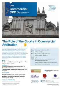 The Role of the Courts in Commercial Arbitration Commercial CPD