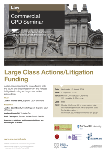Large Class Actions/Litigation Funding Commercial CPD Seminar
