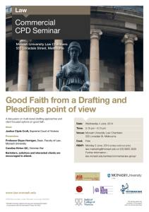 Good Faith from a Drafting and Pleadings point of view Commercial CPD Seminar