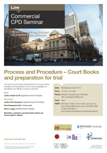 Process and Procedure – Court Books and preparation for trial Commercial CPD Seminar