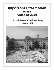 Important Information  Class of 2020 United States Naval Academy