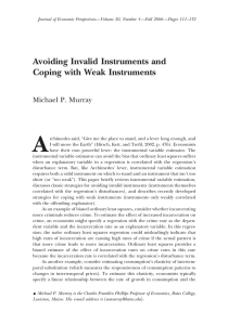 A Avoiding Invalid Instruments and Coping with Weak Instruments Michael P. Murray