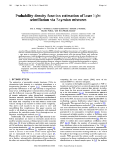 Probability density function estimation of laser light scintillation via Bayesian mixtures