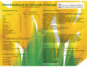 Plant Breeding at the University of Georgia Breeding Effort by Crop