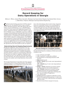 Record Keeping for Dairy Operations in Georgia