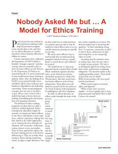 P Nobody Asked Me but … A Model for Ethics Training