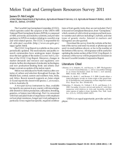 Melon Trait and Germplasm Resources Survey 2011 James D. McCreight