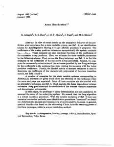 August  1986  (revised) LIDS-P-1588 January  1985 Arma  Identification1'2
