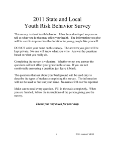 2011 State and Local Youth Risk Behavior Survey