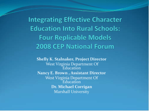 Integrating Effective Character Education Into Rural Schools: Four Replicable Models