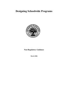 Designing Schoolwide Programs  Non-Regulatory Guidance 1