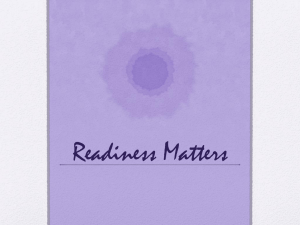 Readiness Matters