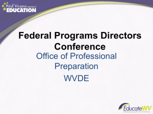 Federal Programs Directors Conference Office of Professional Preparation