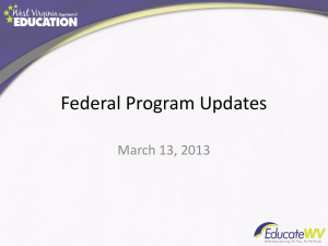 Federal Program Updates March 13, 2013