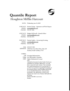 Quantile Report L# Houghton Miffin Harcourt I&#34;;